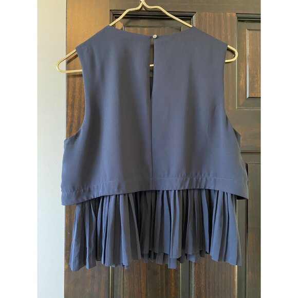 Elizabeth James Navy Tank With Pleated Detail Size M - Picture 3 of 7
